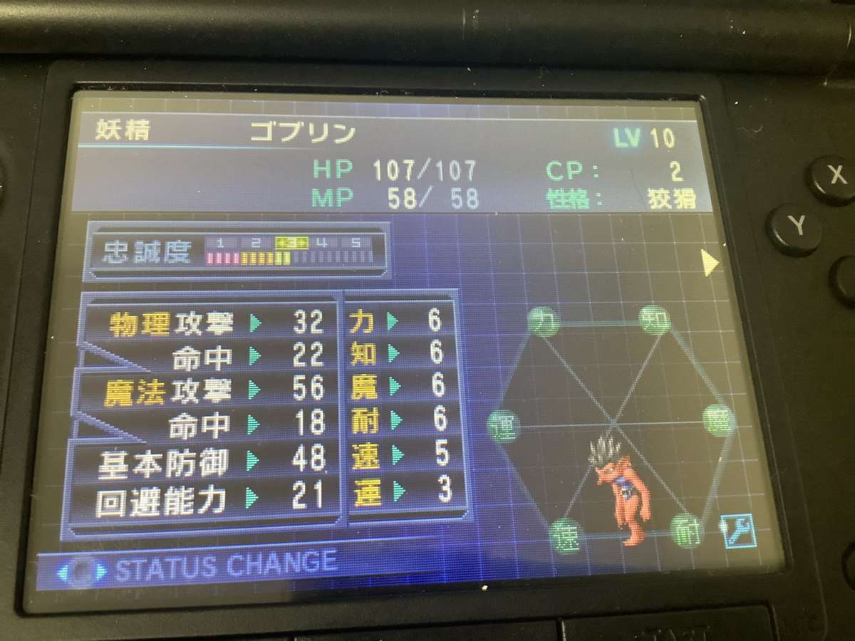 妖精ゴブリンのステータス